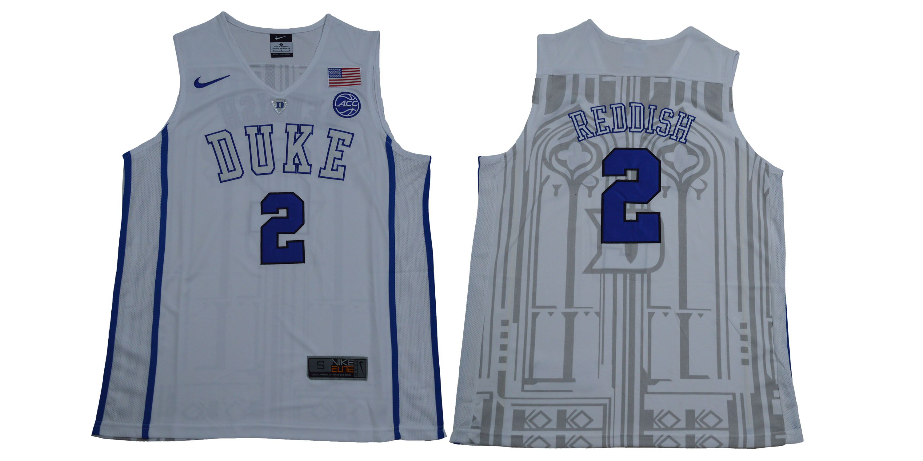 Men Duke Blue Devils #2 Reddish White NBA NCAA Jerseys